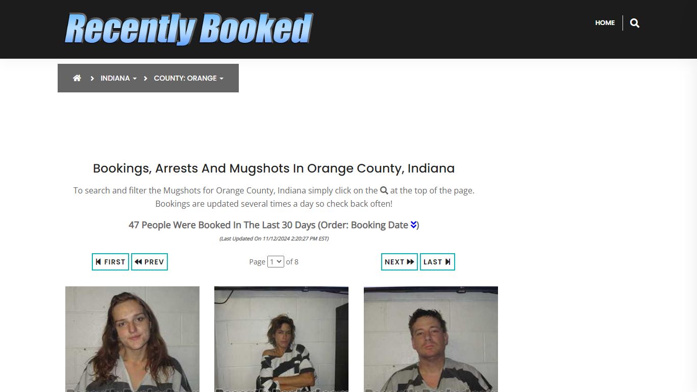 Bookings, Arrests and Mugshots in Orange County, Indiana - Recently Booked