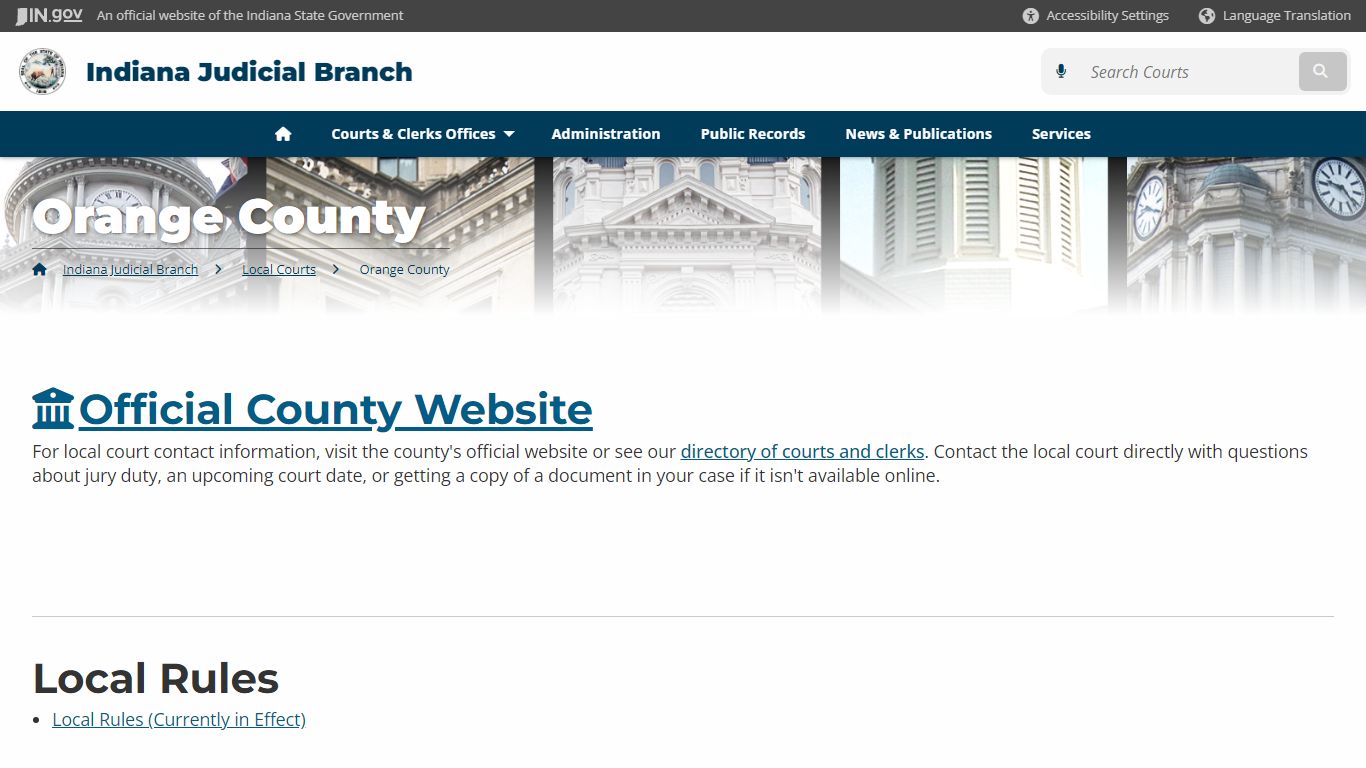 Indiana Judicial Branch: Orange County - IN.gov